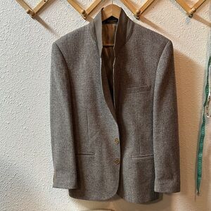 Vintage 100% wool light Gray blue Blazer